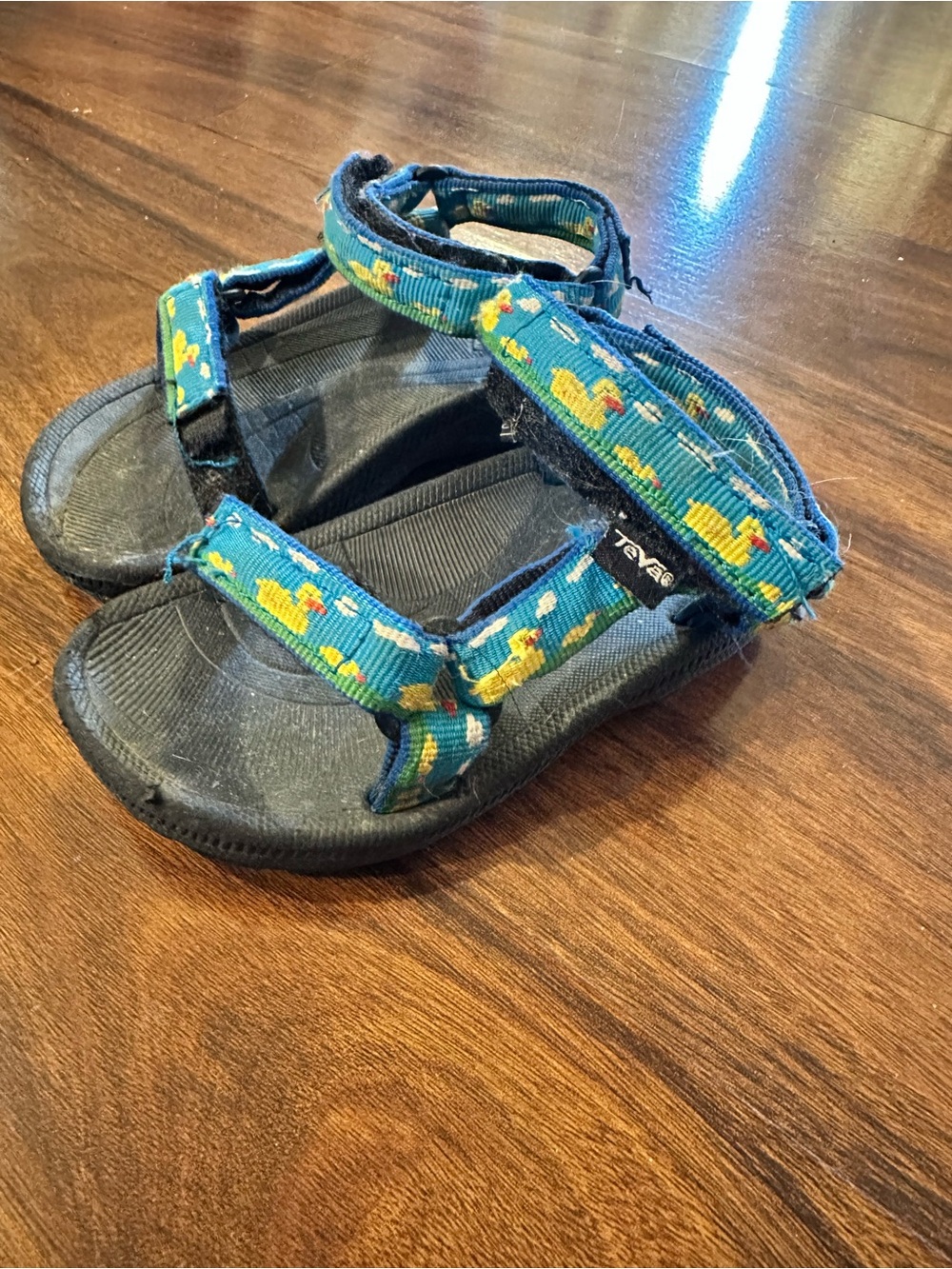Teva Kids Blue Sandals with Yellow Duck Print